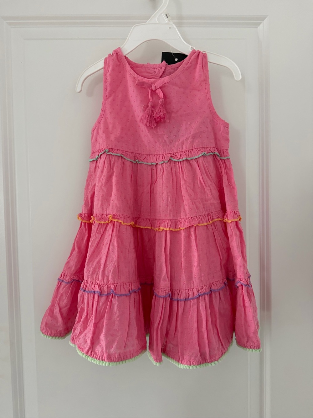 Cynthia Rowley Bright Pink Tiered Tassel Summer Dress